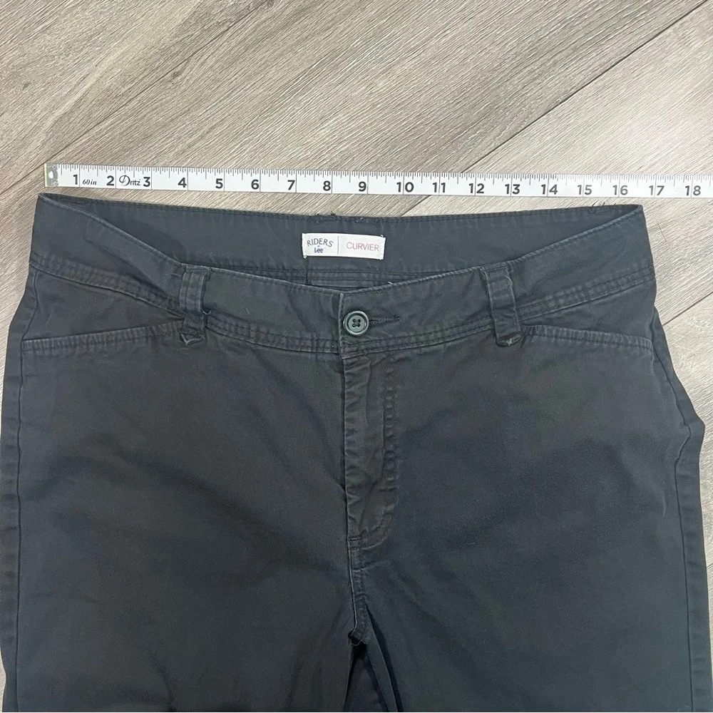 Riders by Lee Curvier Casual Dress Work Black Pants Size 16 M Chino Trousers - Picture 8 of 10
